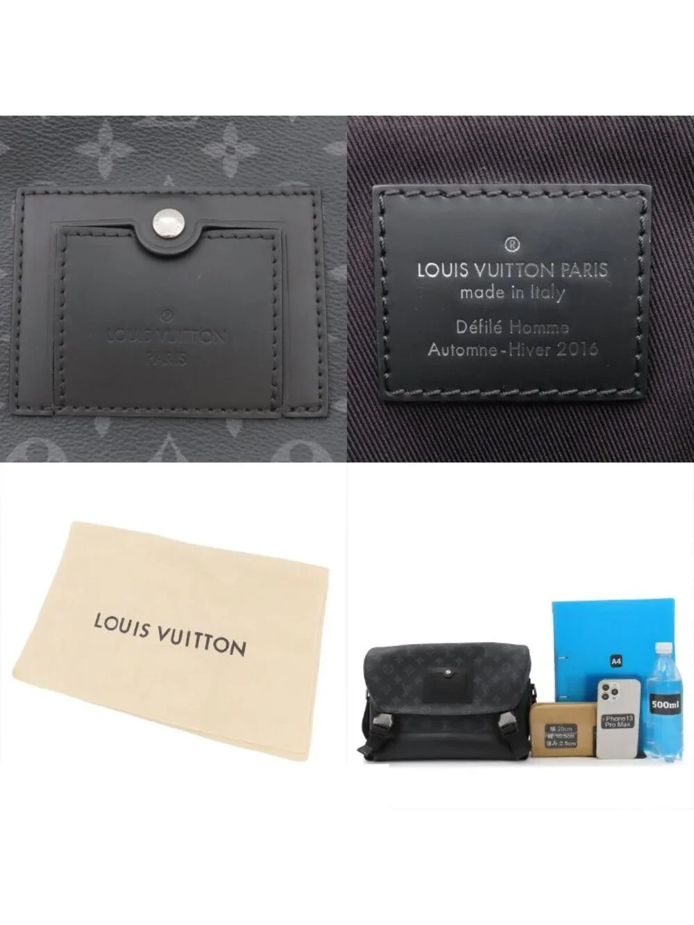 Louis Vuitton Messenger Voyage PM Black Monogram Eclipse Shoulder Bag